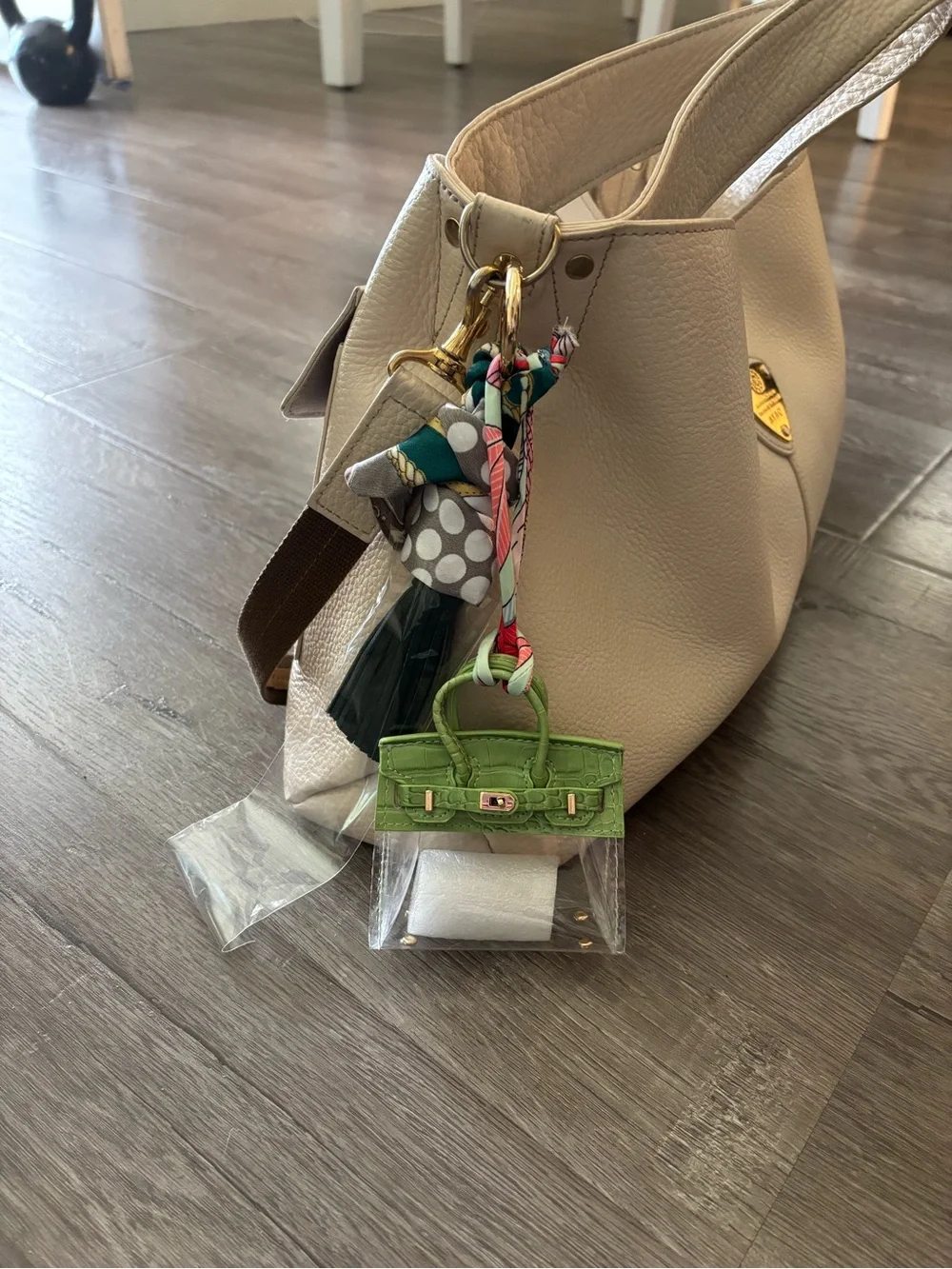🌸 Summer Green & Clear Mini Bag Charm & Keychain 🌸
